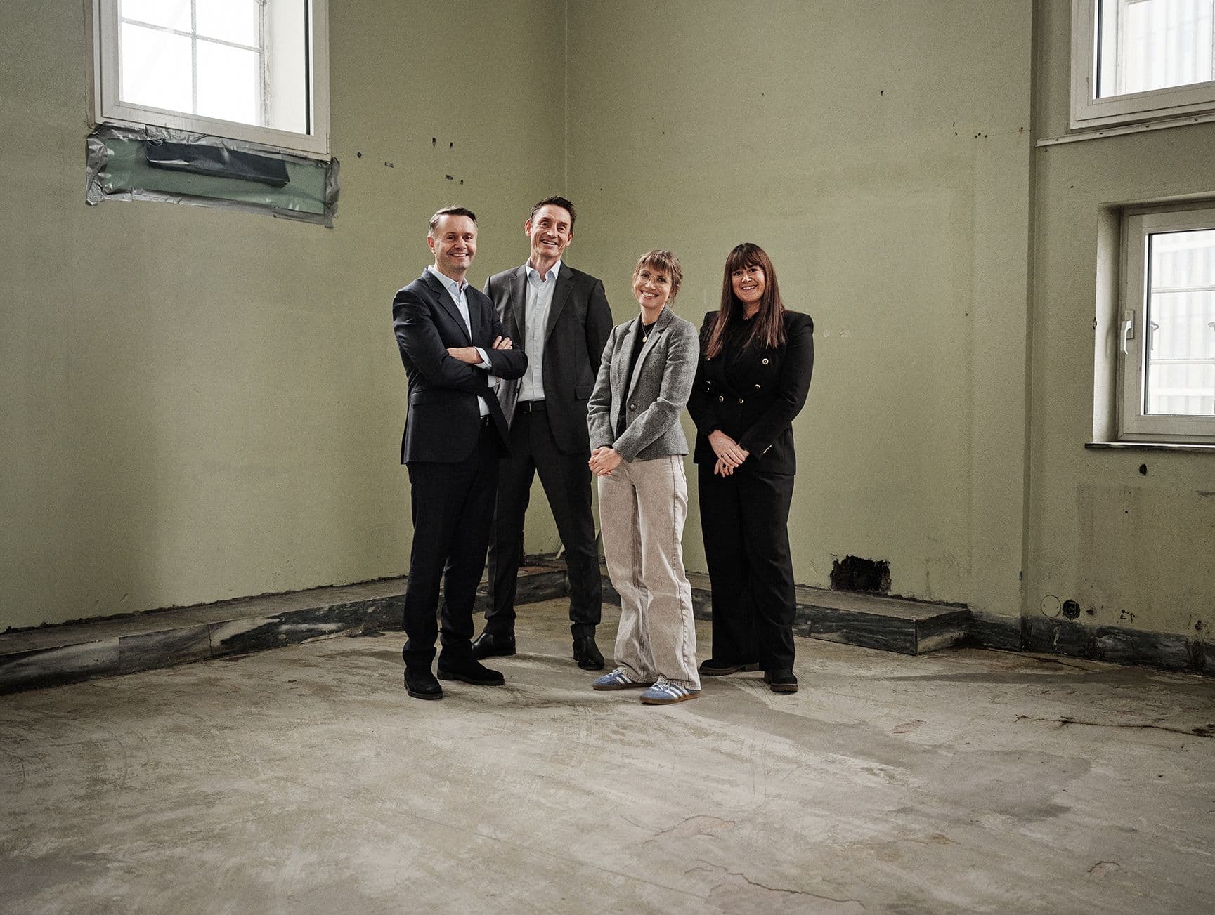 Gjøran Sæther adm direktør Fursetgruppen, Bjørn Tore Furset eier Fursetgruppen, Ea Syse Lykke Utleiesjef Deich, Siri Løining Konsept-og utviklingssjef Deich. Foto: Lars Petter Pettersen